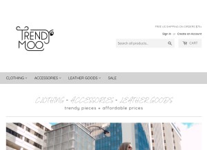 How trendymoo.com looks like on a tablet such as an iPad.