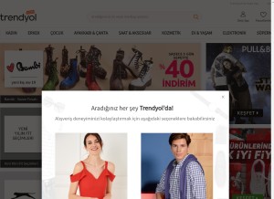 How trendyol.com looks like on a tablet such as an iPad.