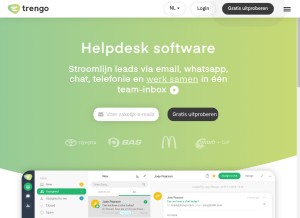 How trengo.eu looks like on a tablet such as an iPad.