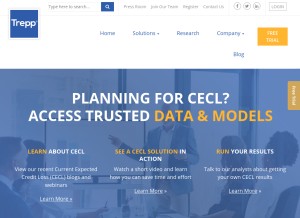 How trepp.com looks like on a tablet such as an iPad.