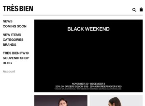 How tres-bien.com looks like on a tablet such as an iPad.