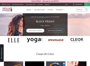 How tresor-ethnique.com looks like on a tablet such as an iPad.