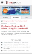 How tri247.com looks like on a mobile device such as an iPhone.