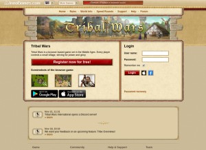 How tribalwars.net looks like on a tablet such as an iPad.