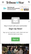 How tribstar.com looks like on a mobile device such as an iPhone.