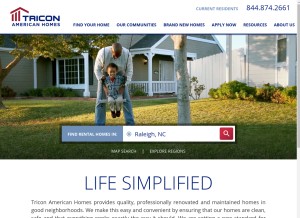 How triconah.com looks like on a tablet such as an iPad.