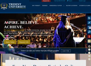 How trident.edu looks like on a tablet such as an iPad.