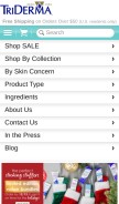 How triderma.com looks like on a mobile device such as an iPhone.