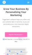 How triggerbee.com looks like on a mobile device such as an iPhone.