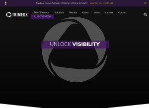 How trimedx.com looks like on a tablet such as an iPad.