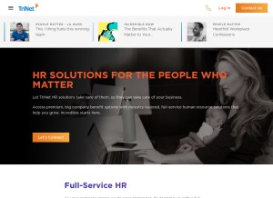 How trinet.com looks like on a tablet such as an iPad.