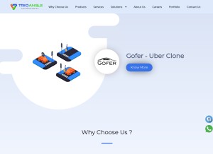 How trioangle.com looks like on a tablet such as an iPad.