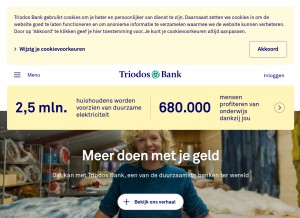 How triodos.nl looks like on a tablet such as an iPad.