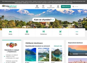 How tripadvisor.cz looks like on a tablet such as an iPad.