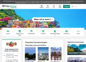 How tripadvisor.nl looks like on a tablet such as an iPad.