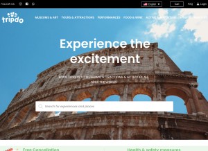 How tripdo.com looks like on a tablet such as an iPad.