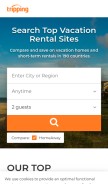 How tripping.com looks like on a mobile device such as an iPhone.