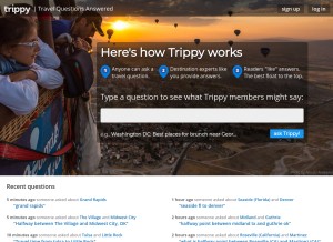 How trippy.com looks like on a tablet such as an iPad.