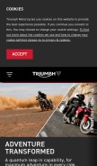 How triumphmotorcycles.com looks like on a mobile device such as an iPhone.