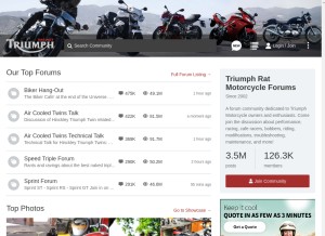 How triumphrat.net looks like on a tablet such as an iPad.