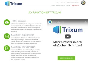 How trixum.de looks like on a tablet such as an iPad.