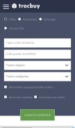 How trocbuy.fr looks like on a mobile device such as an iPhone.