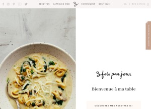 How troisfoisparjour.com looks like on a tablet such as an iPad.