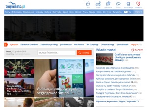 How trojmiasto.pl looks like on a tablet such as an iPad.
