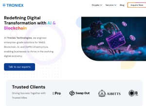 How troniextechnologies.com looks like on a tablet such as an iPad.