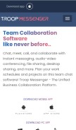 How troopmessenger.com looks like on a mobile device such as an iPhone.
