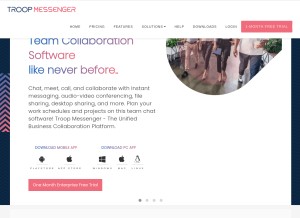 How troopmessenger.com looks like on a tablet such as an iPad.
