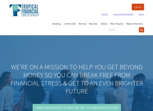 How tropicalfcu.org looks like on a tablet such as an iPad.