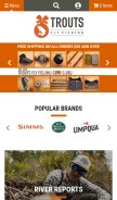 How troutsflyfishing.com looks like on a mobile device such as an iPhone.