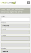 How trovacasa.net looks like on a mobile device such as an iPhone.