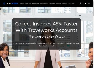How troveworks.com looks like on a tablet such as an iPad.