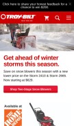 How troybilt.com looks like on a mobile device such as an iPhone.