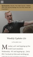 How troyhunt.com looks like on a mobile device such as an iPhone.
