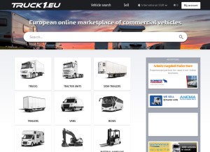 How truck1.eu looks like on a tablet such as an iPad.