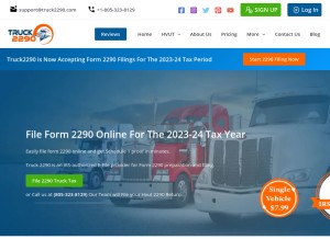 How truck2290.com looks like on a tablet such as an iPad.