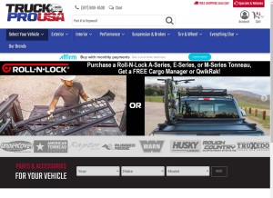 How truckprousa.com looks like on a tablet such as an iPad.