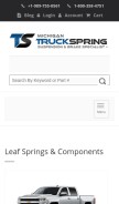 How truckspring.com looks like on a mobile device such as an iPhone.