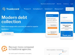 How trueaccord.com looks like on a tablet such as an iPad.