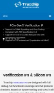 How truechip.net looks like on a mobile device such as an iPhone.