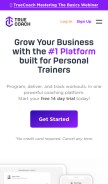 How truecoach.co looks like on a mobile device such as an iPhone.