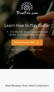 How truefire.com looks like on a mobile device such as an iPhone.