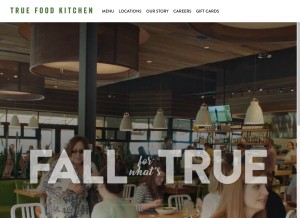How truefoodkitchen.com looks like on a tablet such as an iPad.