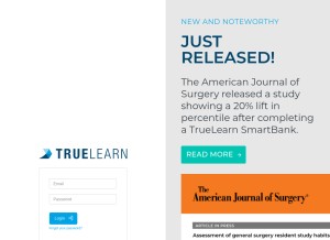 How truelearn.net looks like on a tablet such as an iPad.