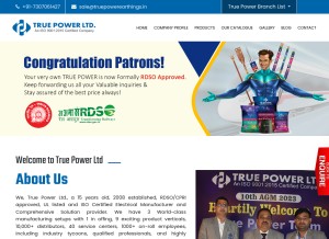 How truepowergroup.in looks like on a tablet such as an iPad.