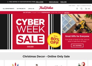How truevalue.com looks like on a tablet such as an iPad.