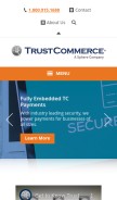 How trustcommerce.com looks like on a mobile device such as an iPhone.
